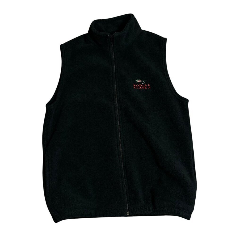 Kodiak Alaska Men's Fleece Vest Full zip-up Black Made in USA Size M